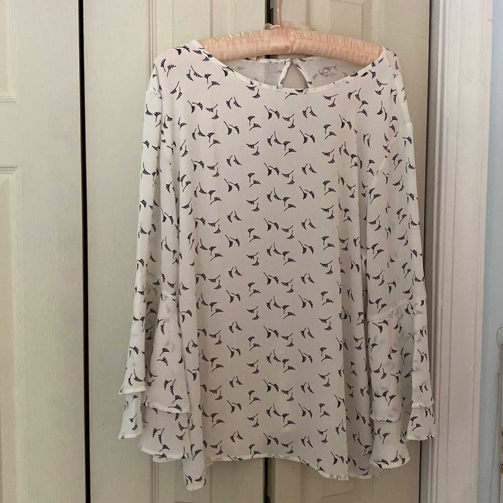 Beautiful white Loft outlet blouse. Size XL and worn only once.smoke-free home.